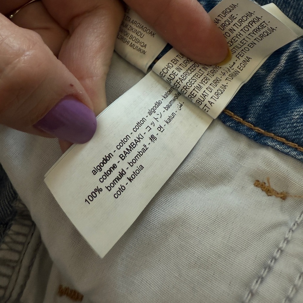 ZARA Mid Rise Straight Oversized Jorts Women’s Size 8 Bermuda Denim - Picture 9 of 11